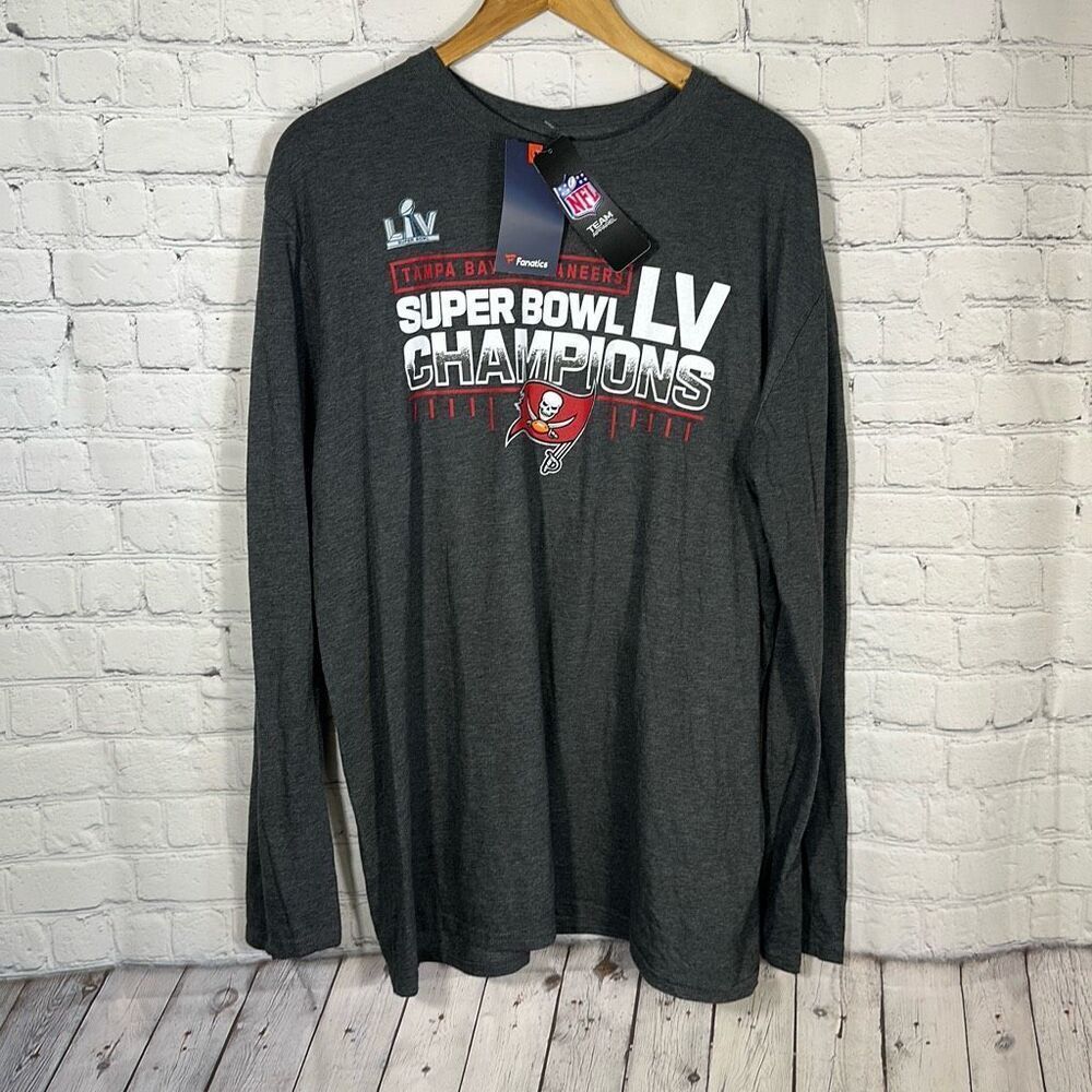 Tampa Bay Buccaneers Super Bowl Champs NFL Men’s‎ Gray Long Sleeve shirt size XL